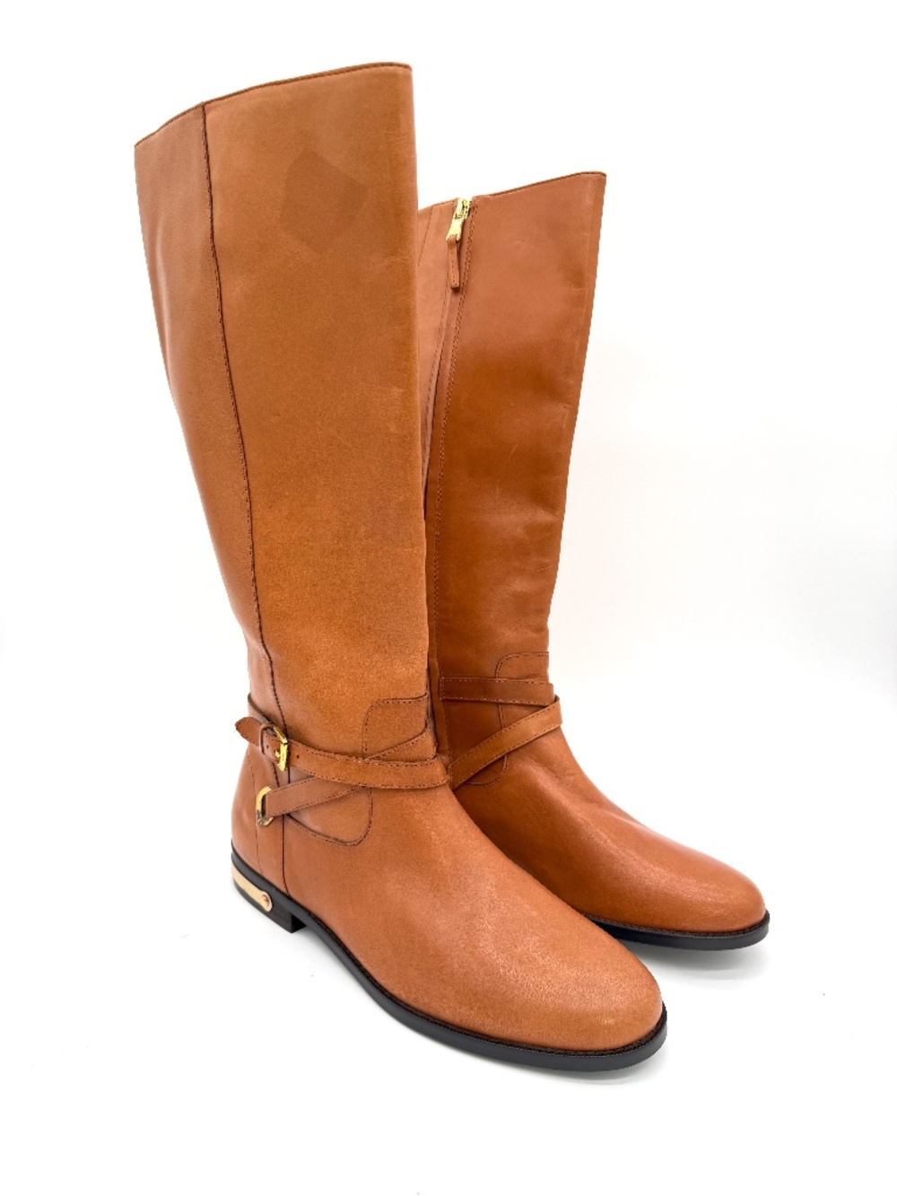 Lauren Ralph Lauren Jakayla Riding Boots Polo Tan Brown Leather Women Size 10B